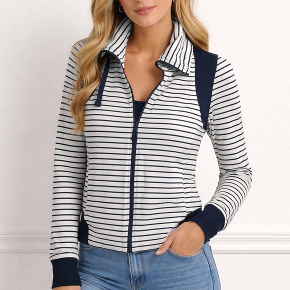 Lauren Ralph Lauren Jackets & Blazers - Lauren Ralph Lauren Navy and White Striped Jacket